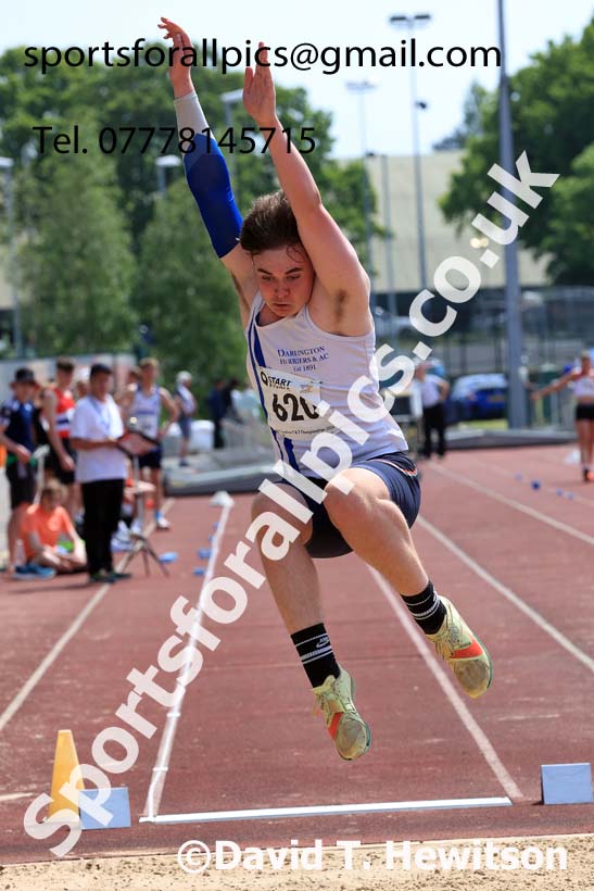 Mens Under-20s Long Jump, 2024 North Eastern Track and Field Champs., Middlesbrough.  Photo: David T. Hewitson/Sports for All Pics